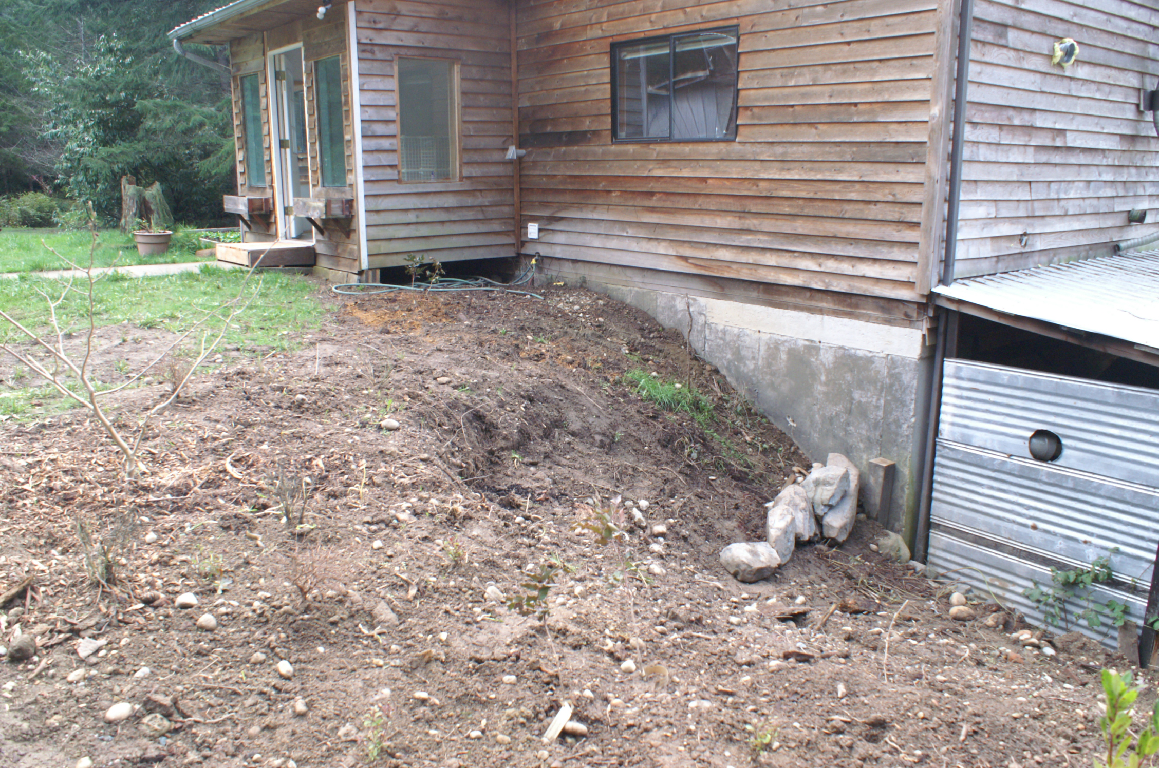 start of basalt retaining wall start of basalt retaining wall